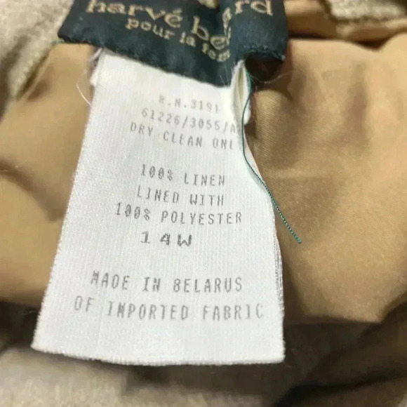 Harve Bernard linen lined tan pants trousers - Picture 10 of 11